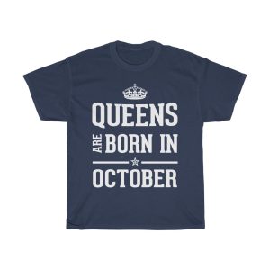 queens are born in october birthday gift t-shirt