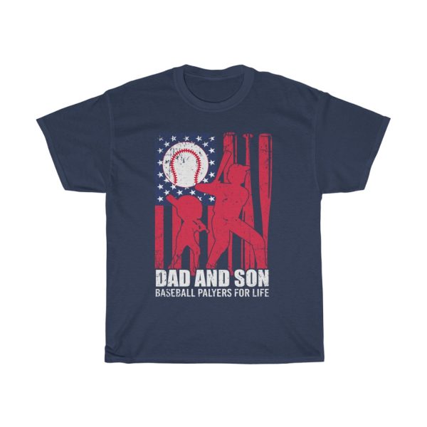 Dad And Son Baseball Players For Life Gift Shirt Design 2