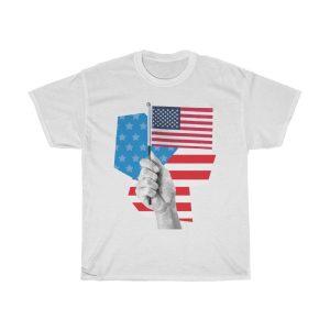 Hand Holding Usa Flag Tshirt