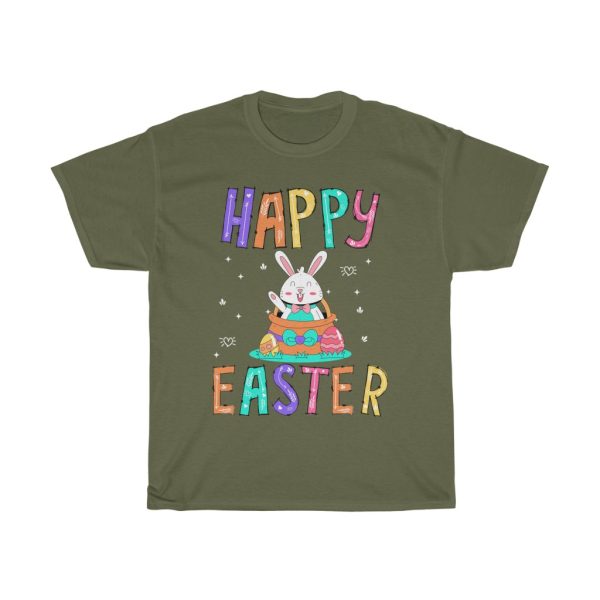 A Happy Easter Day Cute Bunny With Eggs Tshirt