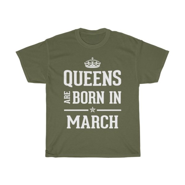 queens are born in march birthday gift t-shirt