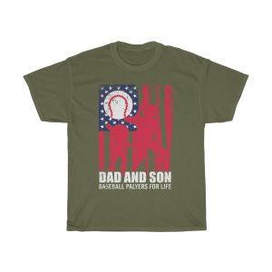 Dad And Son Baseball Players For Life Gift Shirt Design 2