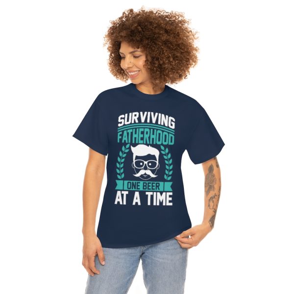 Surviving Fatherhood One Beer At A Time Shirt Design 2