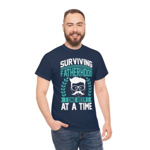 Surviving Fatherhood One Beer At A Time Shirt Design 2