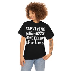 Surviving Fatherhood One Beer At A Time Shirt Design 1