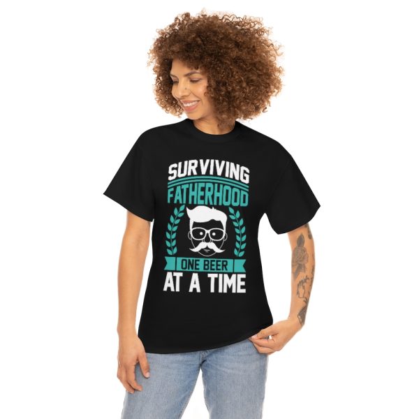 Surviving Fatherhood One Beer At A Time Shirt Design 2